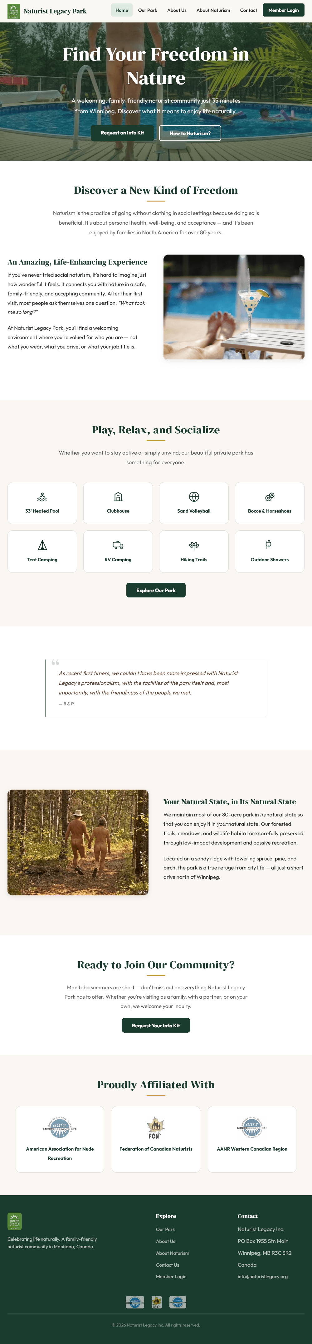 Naturist Legacy History: Their website in 2026