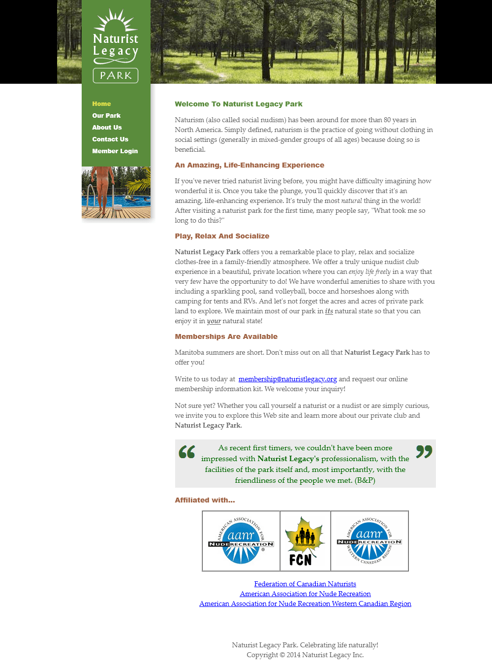 Naturist Legacy History: Their website in 2026