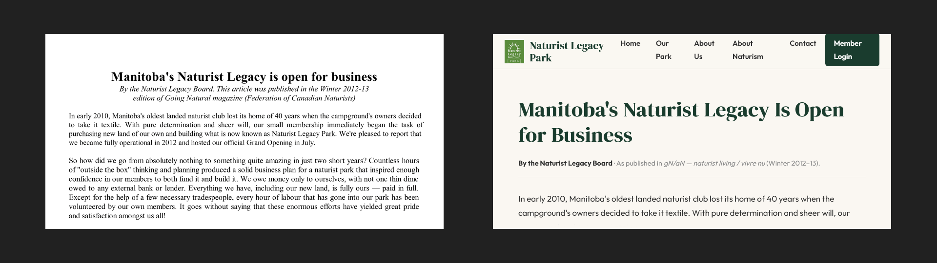 Manitoba's Naturist Legacy Is Open for Business ... 2013, 2026