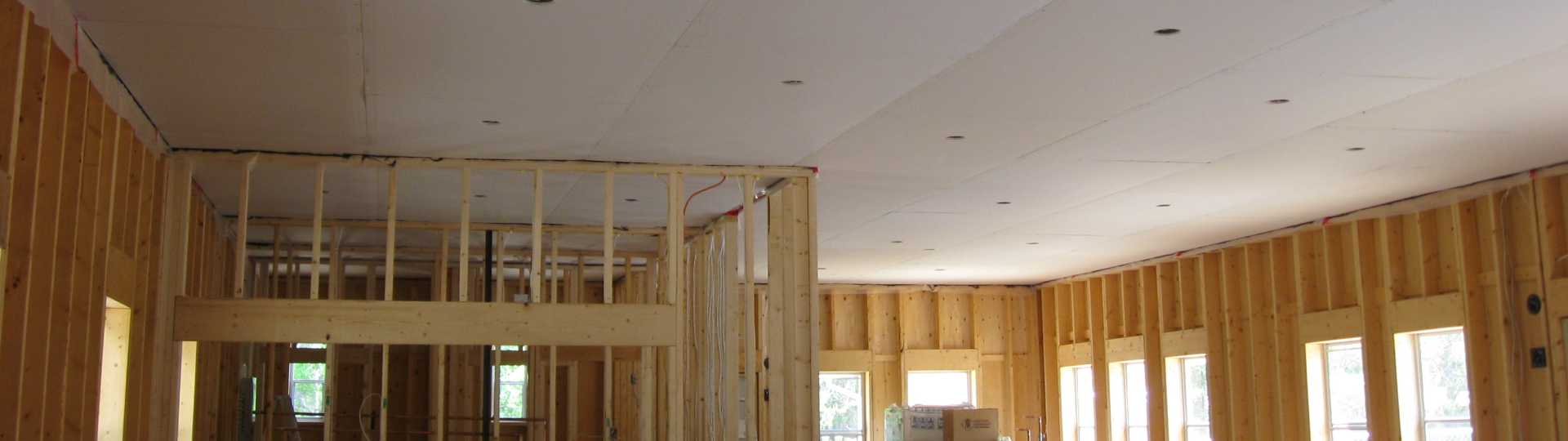 Drywall installed on clubhouse ceiling ... 2014