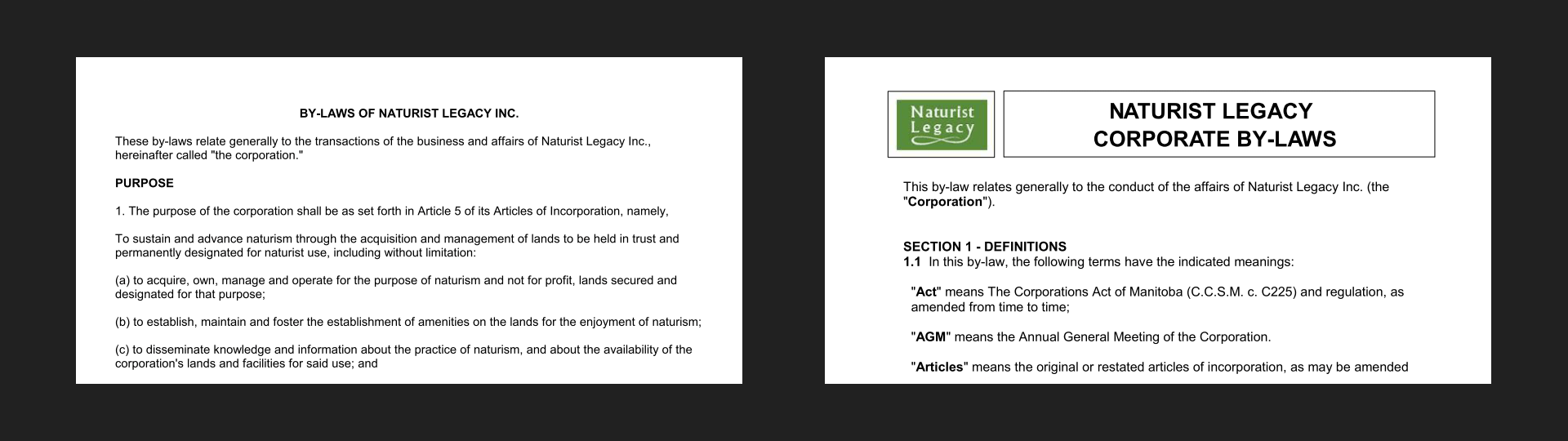 Naturist Legacy Inc. By-laws ... 2010, 2014
