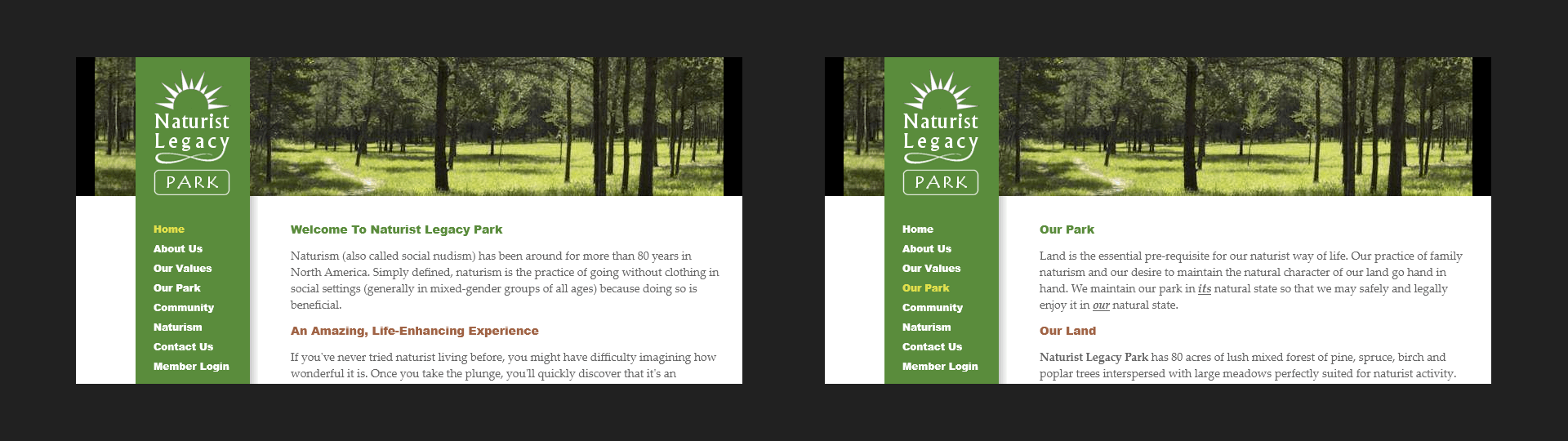 Naturist Legacy website (public) ... 2013