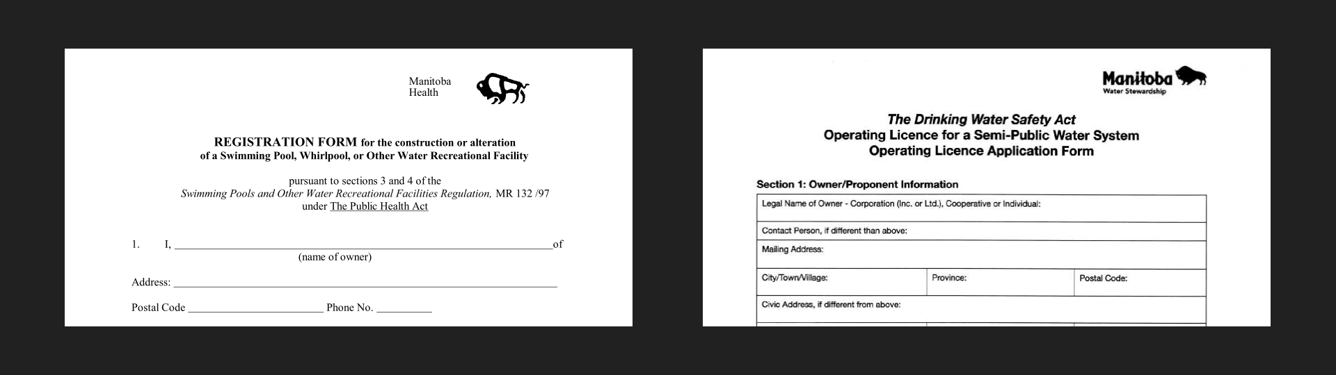 Pool registration, water system application ... 2012