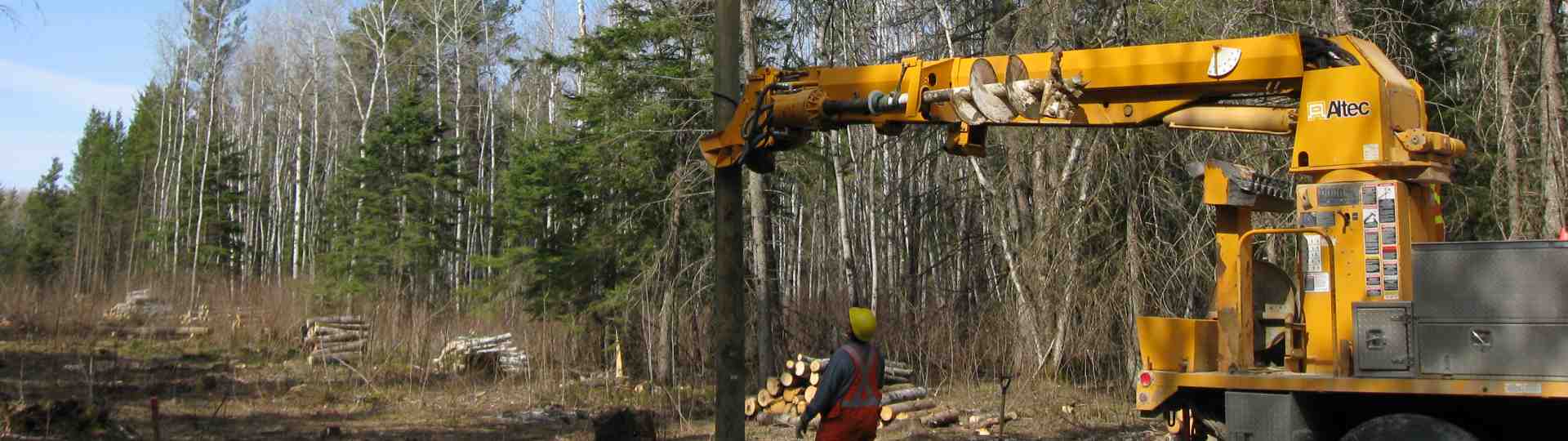 Hydro installs power line poles ... 2011