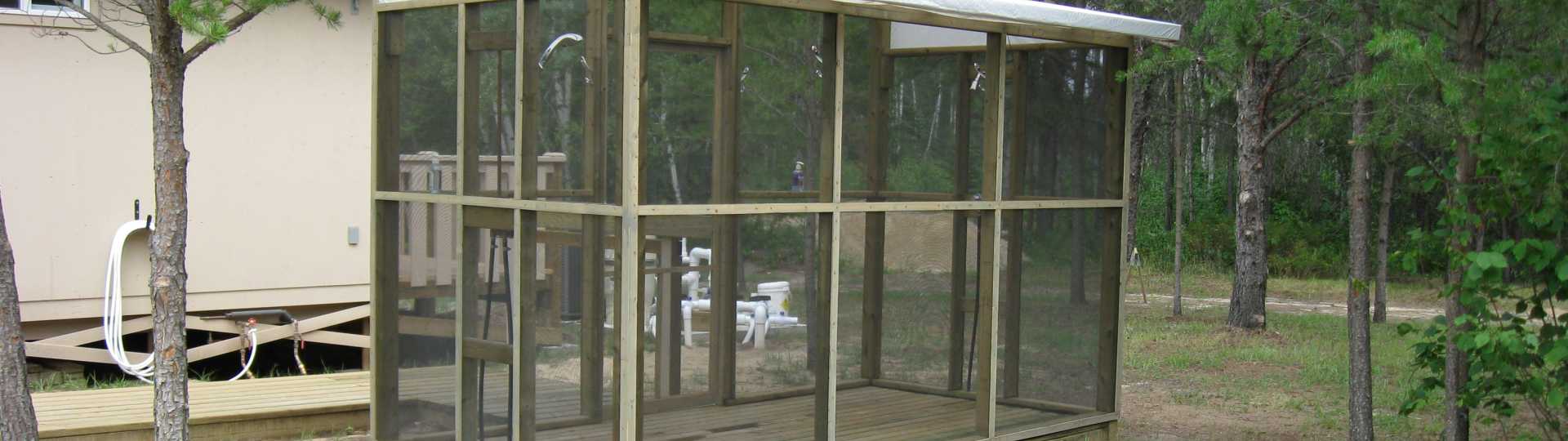 Outdoor showers, pool equipment enclosure ... 2012
